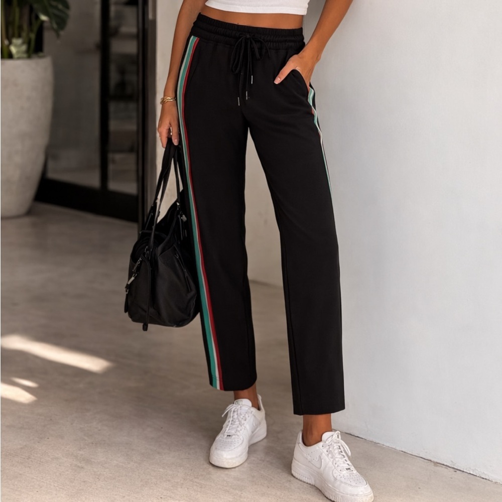Maje Black Contrasting Side Bands Track Pants Size 2 - 36037